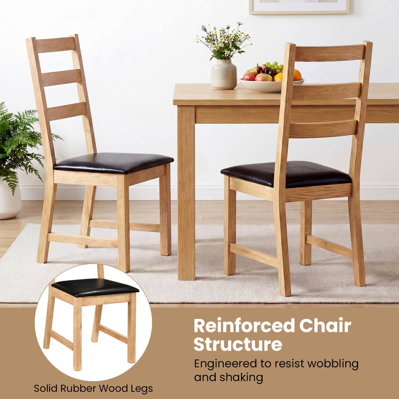 Solid Rubber Wood Legs  
Reinforced Chair Structure  
Engineered to resist wobbling and shaking