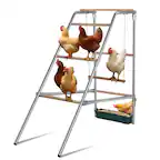 Front. Winado - Portable Chicken Perch for Coop Roosting Perch Bar for Outdoor Backyard Poultry - Sliver & Wooden.