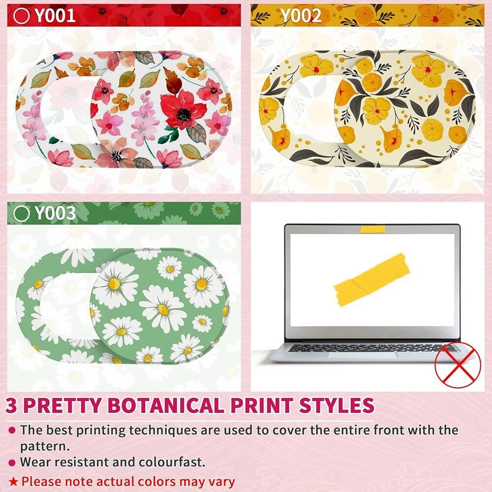 Sure, here is the corrected and grouped text:

---

**3 PRETTY BOTANICAL PRINT STYLES**

- **Y001**
- **Y002**
- **Y003**

The best printing techniques are used to cover the entire front with the pattern.

- Wear resistant and colourfast.
- Please note actual colors may vary.

---

**Y001**

**Y002**

**Y003**

---

**3 PRETTY BOTANICAL PRINT STYLES**

- The best printing techniques are used to cover the entire front with the pattern.
- Wear resistant and colourfast.
- Please note actual colors may vary.