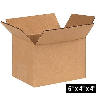 Alt View 1. The Packaging Wholesalers - 6" x 4" x 4" Shipping Boxes, 32 ECT, 25/Bundle (644) - Kraft.