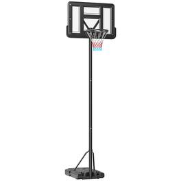 Soozier - Portable Basketball Hoop, 7.5-10FT Height Adjustable Swimming Pool Basketball Goal with 43.25" Backboard - Black