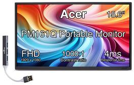 Acer - PM161Q 15.6" FHD IPS Portable Monitor, 4ms Response Time, Anti-Glare, Mini HDMI & DKZ Hub (UM.ZP1AA.103) - Black