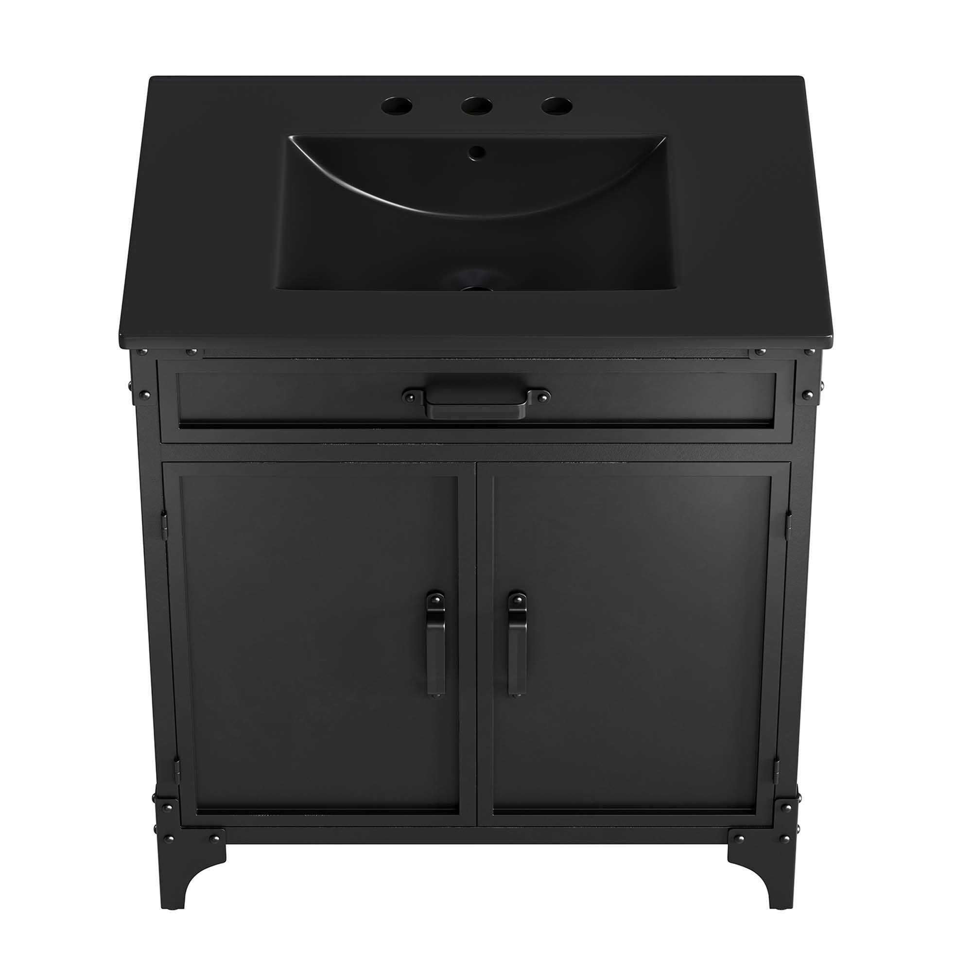 Alt View 6. Modway - Steamforge Bathroom Vanity Basin Included by Modway - Black Black.