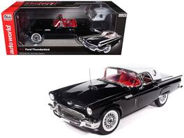 Autoworld - 1957 Ford Thunderbird with White Top and Red Interior "American Muscle" Series 1/18 - Black