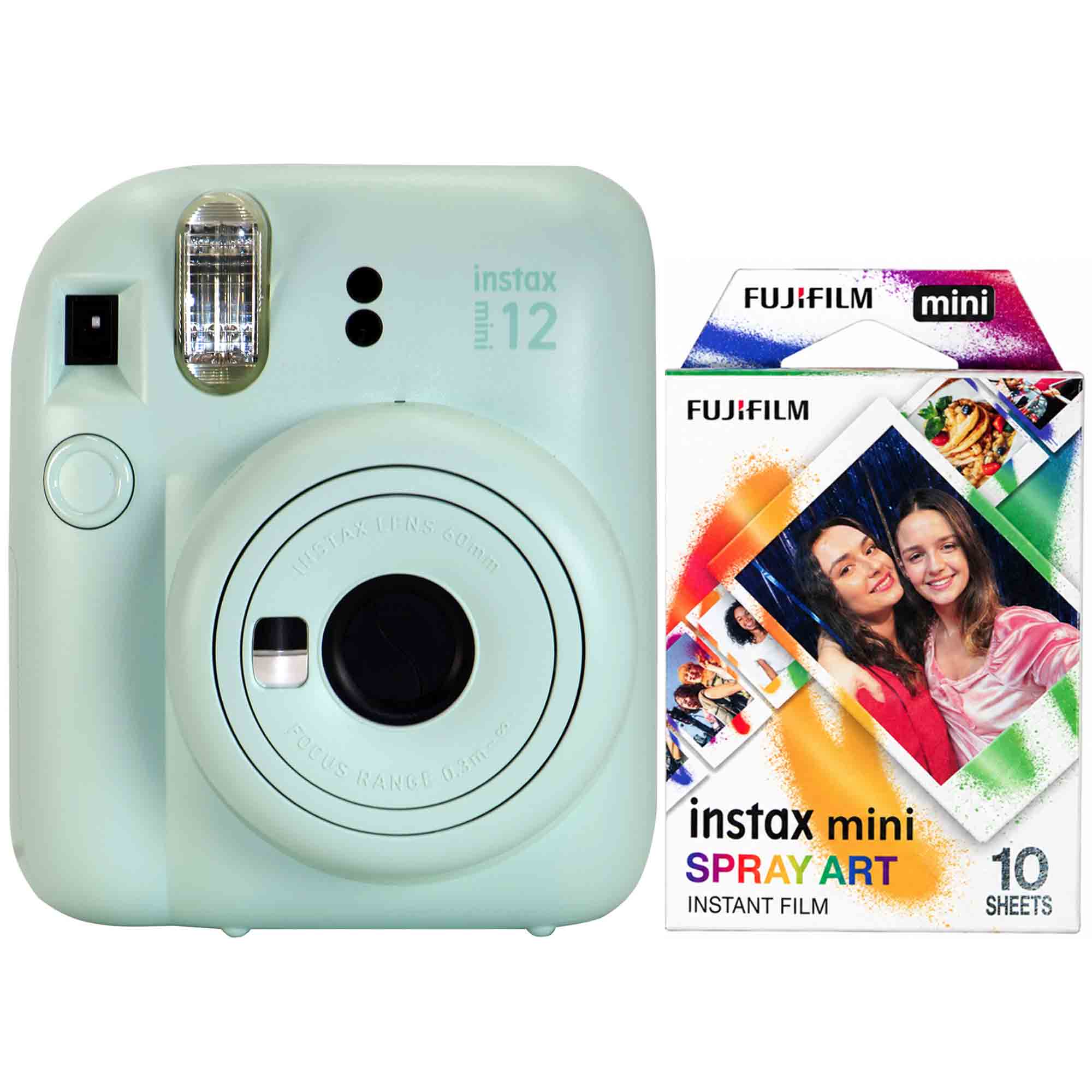 Fujifilm - Instant Film Camera with Spray Art Instant Film 10 Exposures - Mint Green