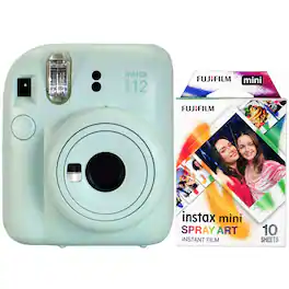 Fujifilm - Instant Film Camera with Spray Art Instant Film 10 Exposures - Mint Green