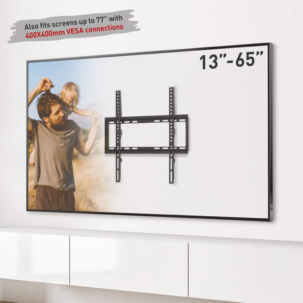 Barkan - 13-77" Fixed TV Mount - Black