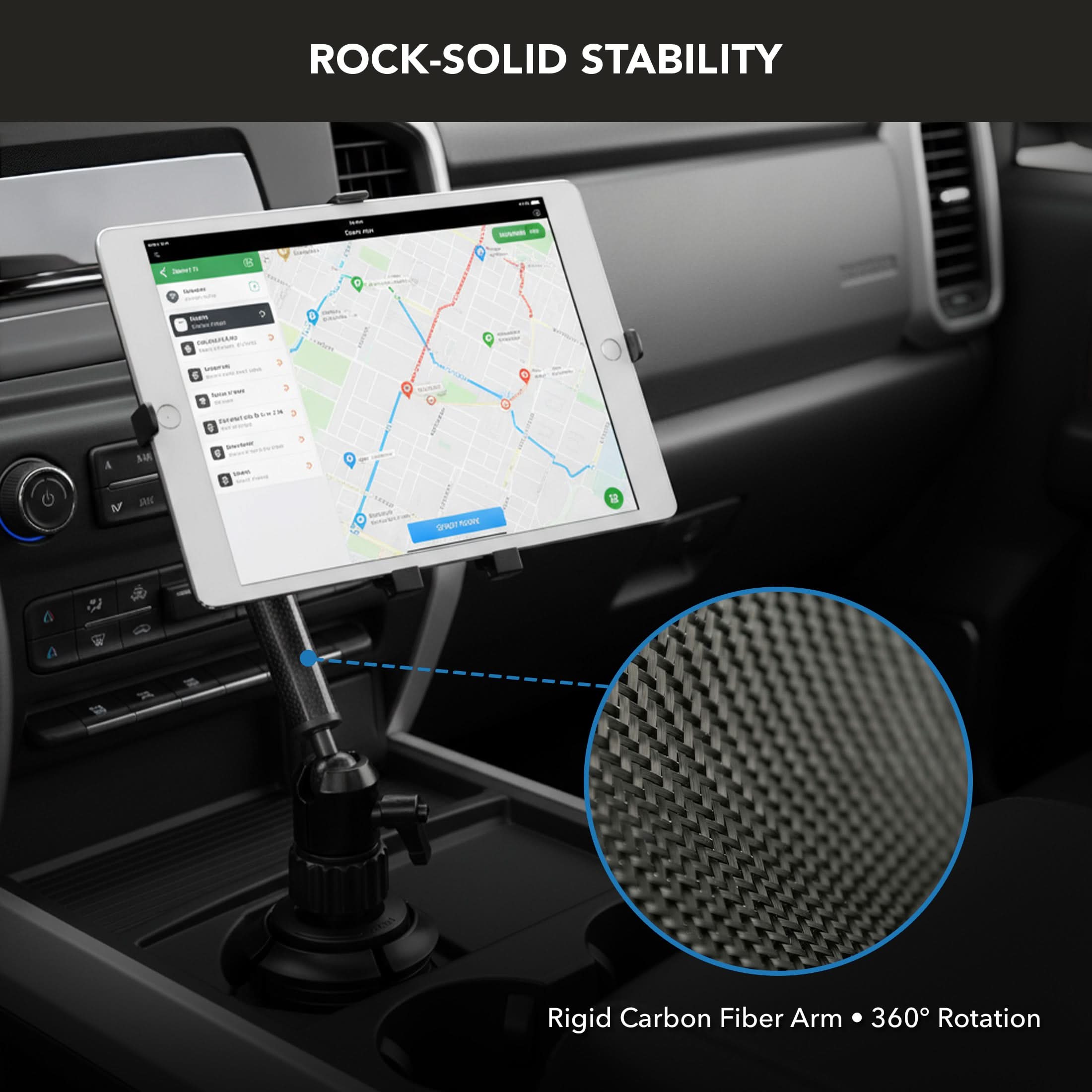 ROCK-SOLID STABILITY

Rigid Carbon Fiber Arm • 360° Rotation