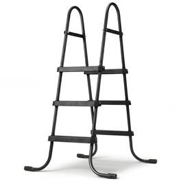 Winado - 1PC 3-Step Pool Ladder Metal Frame Ladder A-Frame Portable with Non Slip Feet for Outdoor Above Ground Swimming Pool - Black Frame & Black Pedals