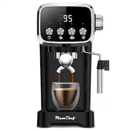 Boyel Living - 20BAR Slim Vertical Espresso Machine with Milk Frother, Built-in Cup Warmer, 43 OZ Detachable Tank, for Rich Espresso - Black