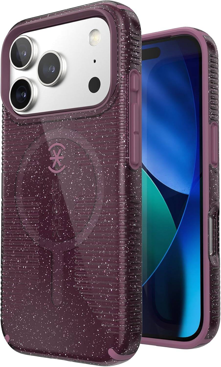 Alt View 5. Speck - iPhone 17 Pro CANDYSHELL GRIP + MS - Plumberry Glitter.