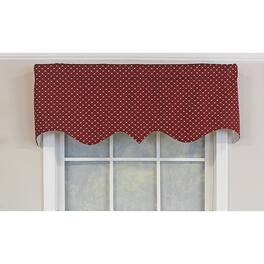 100% Cotton RLF Home Passat Regal Valance 3" Rod Pocket 50" x 17" - Red