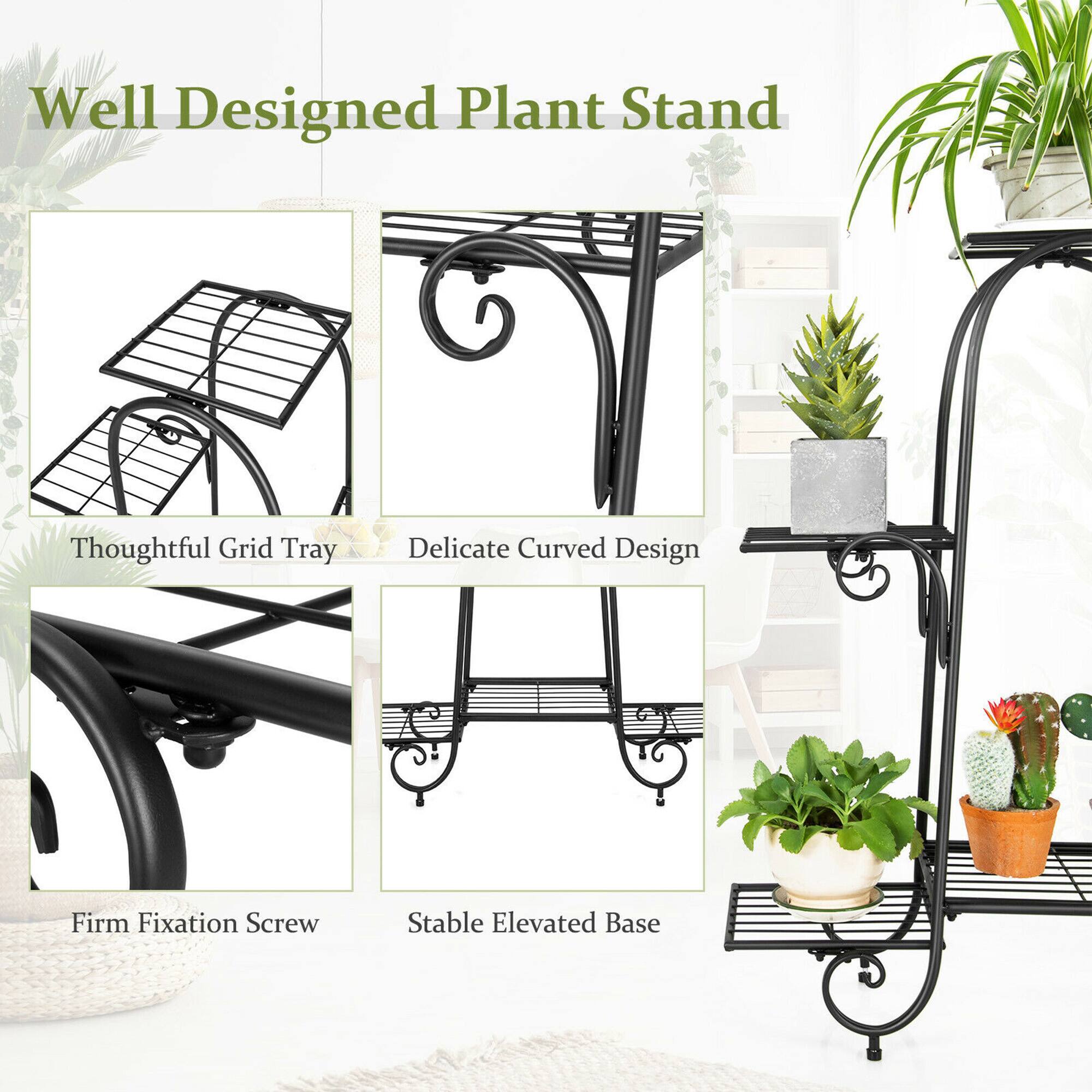 Well Designed Plant Stand

- Thoughtful Grid Tray
- Delicate Curved Design
- Firm Fixation Screw
- Stable Elevated Base