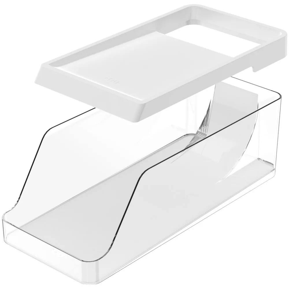 Alt View 4. OU - OU Soda Can Organizer for Refrigerator Set of 2, Clear Rolling Can Dispenser for Fridge & Pantry.