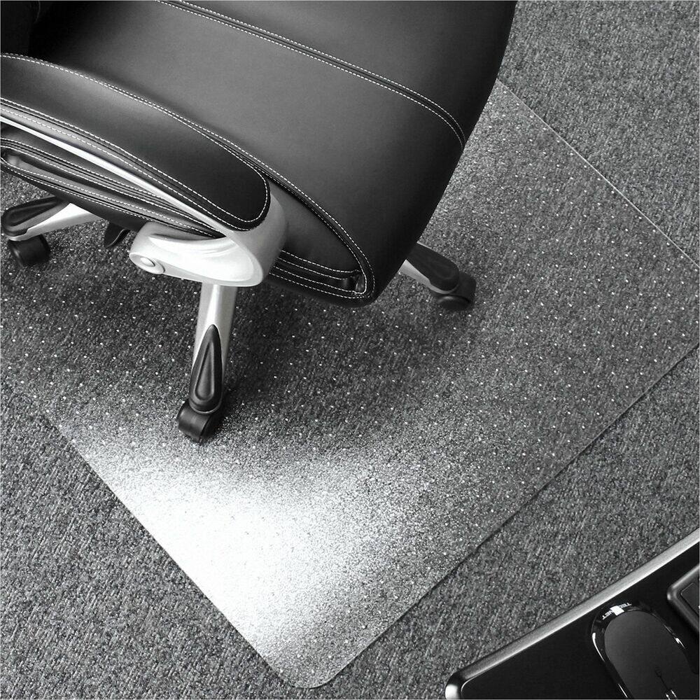 Front. Floortex - Ultimat Polycarbonate Rectangular Chair Mat for Carpets up to 1/2" - 48" x 53" - Clear.
