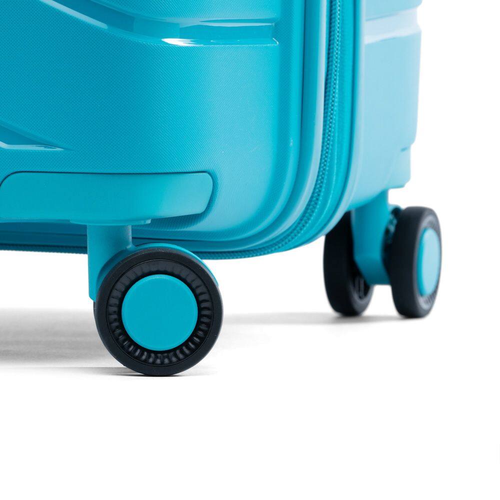 Back. Atlantic - Atlantic Convertible Medium to Large Checked Expandable Hardside Spinner - Surf Teal.