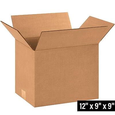 Alt View 1. The Packaging Wholesalers - 12" x 9" x 9" Shipping Boxes, 32 ECT, 25/Pack (1299) - Kraft.