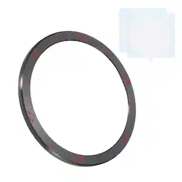 Unique Bargains - 51mm Stainless Steel Bezel Insert Ring Adhesive Bumper Cover for Garmin Fenix 8 Amoled - Black/Red
