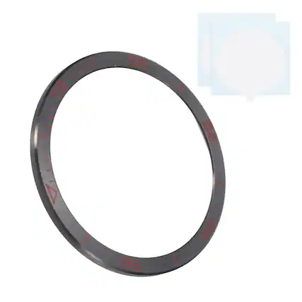 Front. Unique Bargains - 51mm Stainless Steel Bezel Insert Ring Adhesive Bumper Cover for Garmin Fenix 8 Amoled - Black/Red.