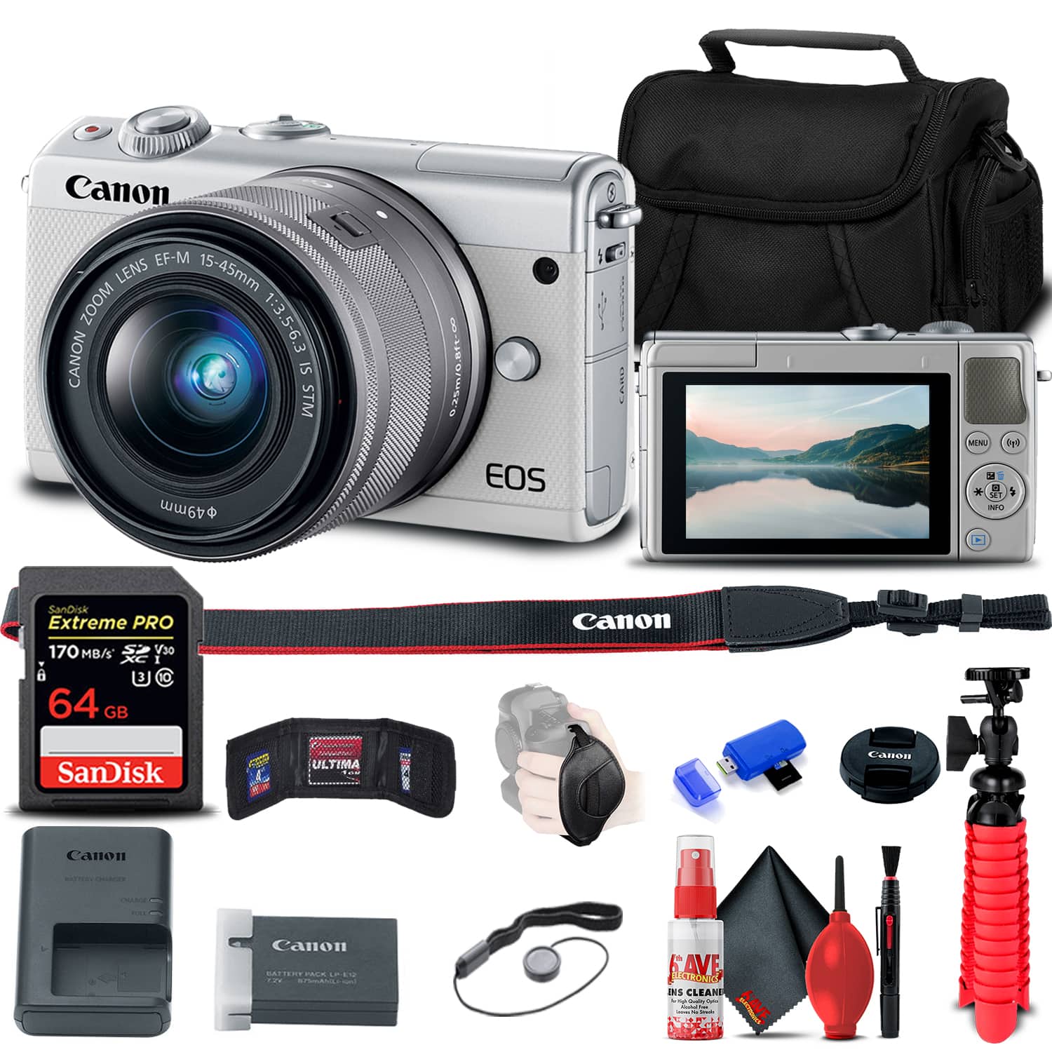 Canon - EOS M100 Mirrorless Digital Camera with 15-45mm Lens Bundle (International Model)