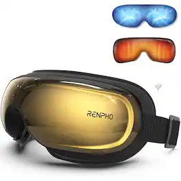 Renpho - Eye Massager with Heat and Cooling Voice Control, Migraine Relief Eye Mask for Migraines, Eye Care Reduce Dry Eyes - Gold