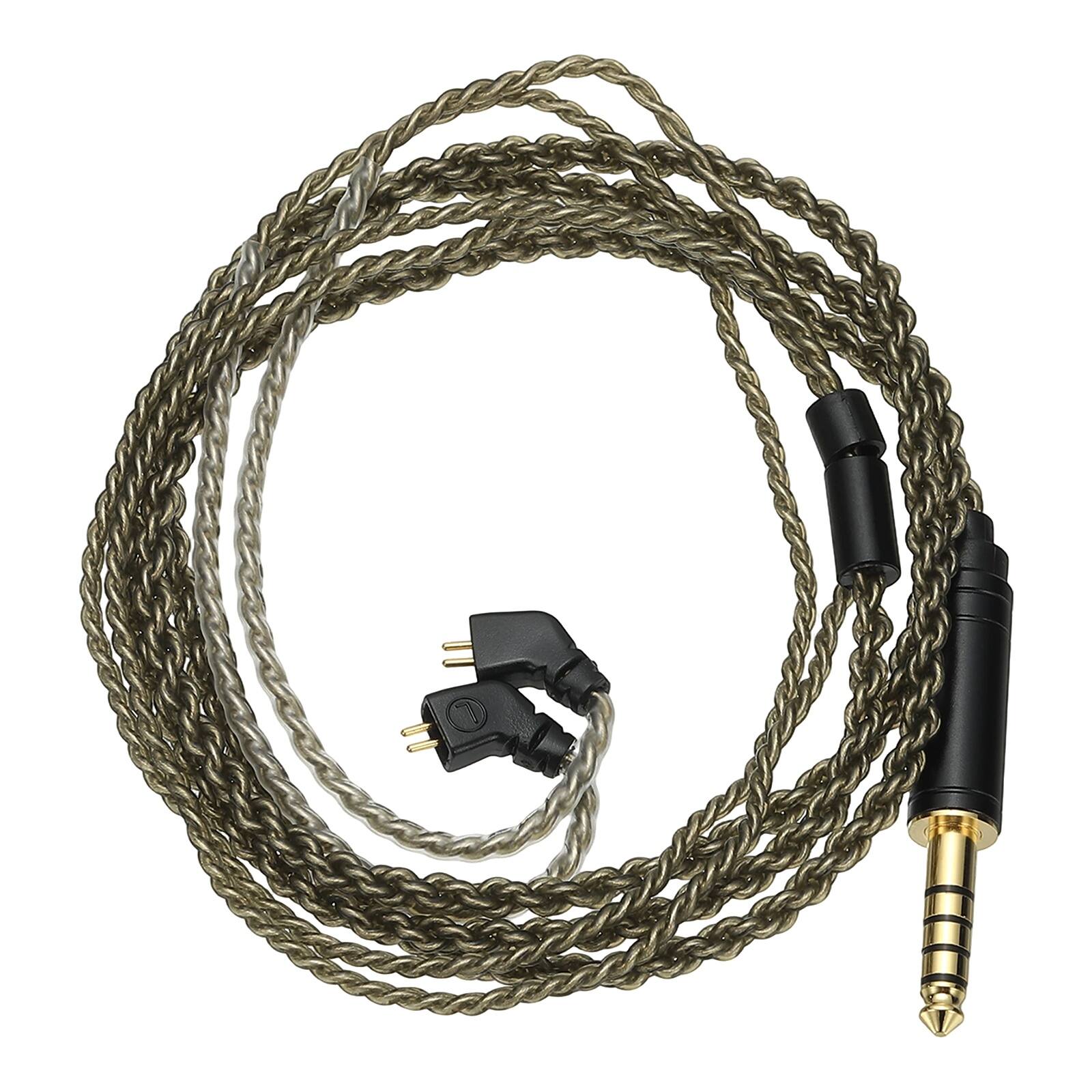 Front. Unique Bargains - IEM Earphone Cable 1.2M, 28AWG 4-Core High Purity Silver-Plated HiFi Replacement for Ananda Arya HE400SE (4.4mm, TFZ) - Gray Green.