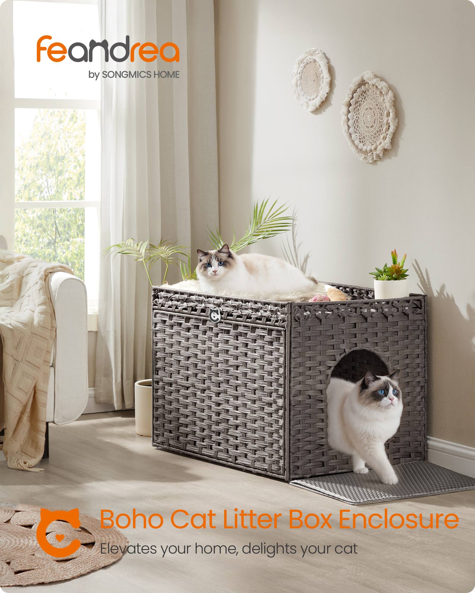 feandrea by SONGMICS HOME

Boho Cat Litter Box Enclosure
Elevates your home, delights your cat