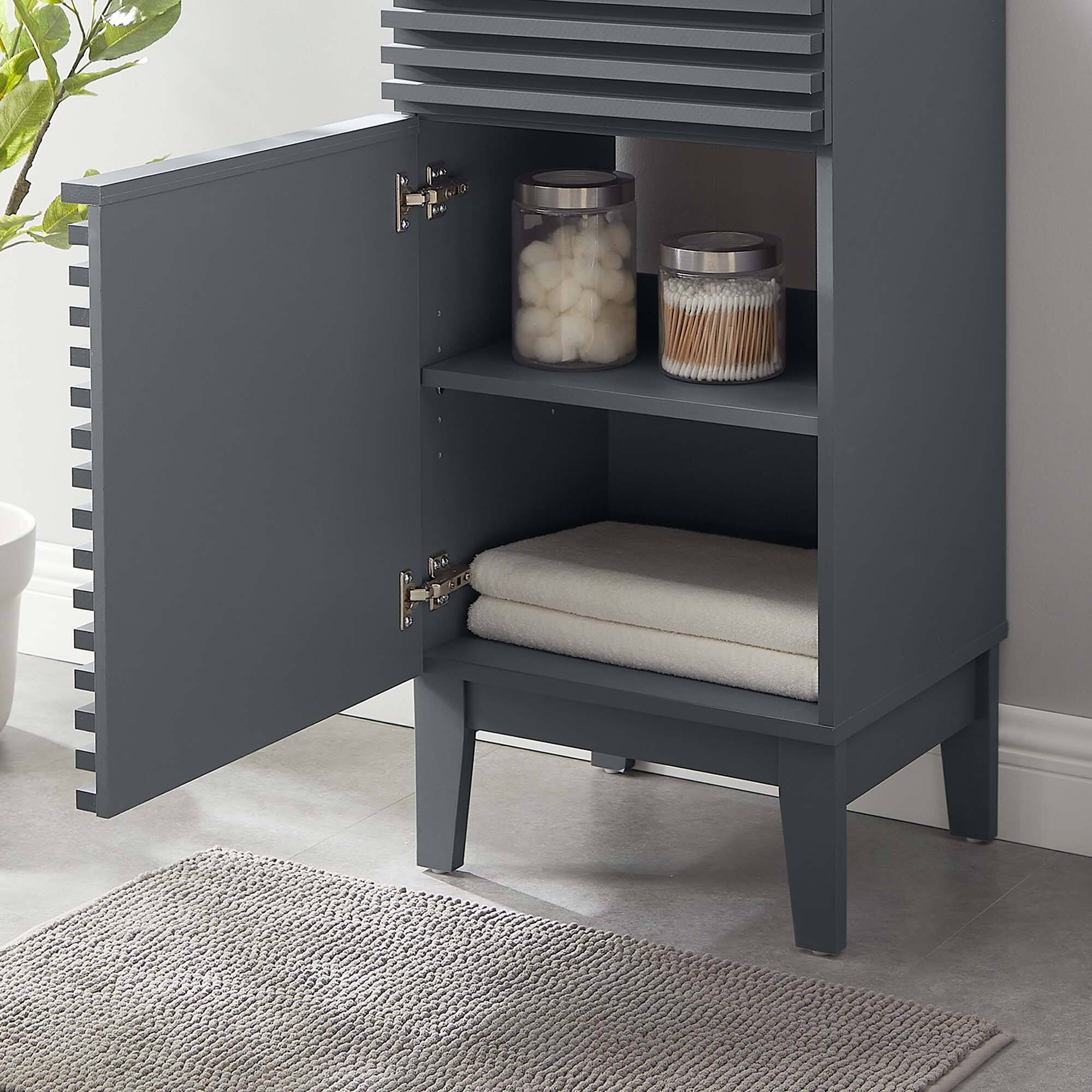 Back. Modway - Render 18" and 24" Bathroom Cabinets Basin Not Included - Gray.
