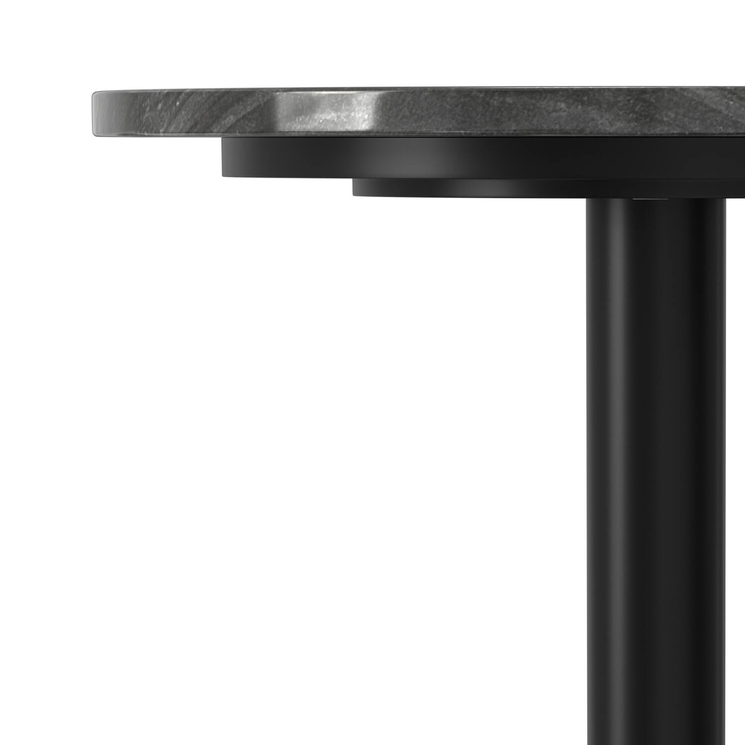 Alt View 8. Simpli Home - Evans 16 inch Wide Modern Side Table in Black Genuine Marble and Black/Silver Iron - Black.