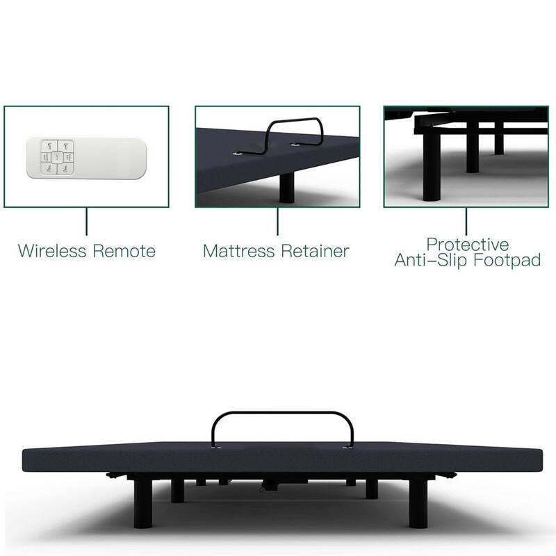 Wireless Remote, Mattress Retainer, Protective Anti-Slip Footpad