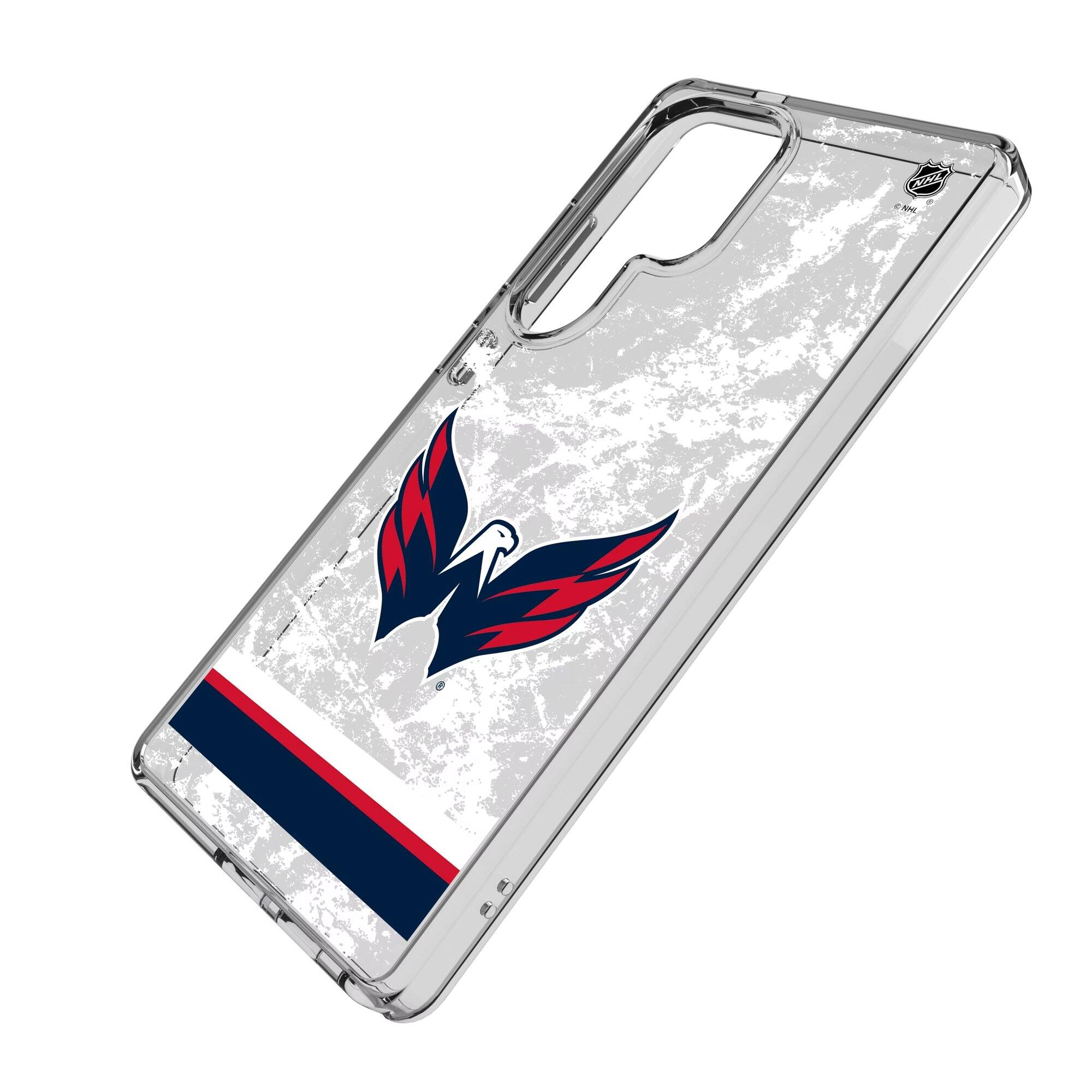 Alt View 1. Keyscaper - Washington Capitals Galaxy Stripe Clear Ice Case - S25 - Multicolor.