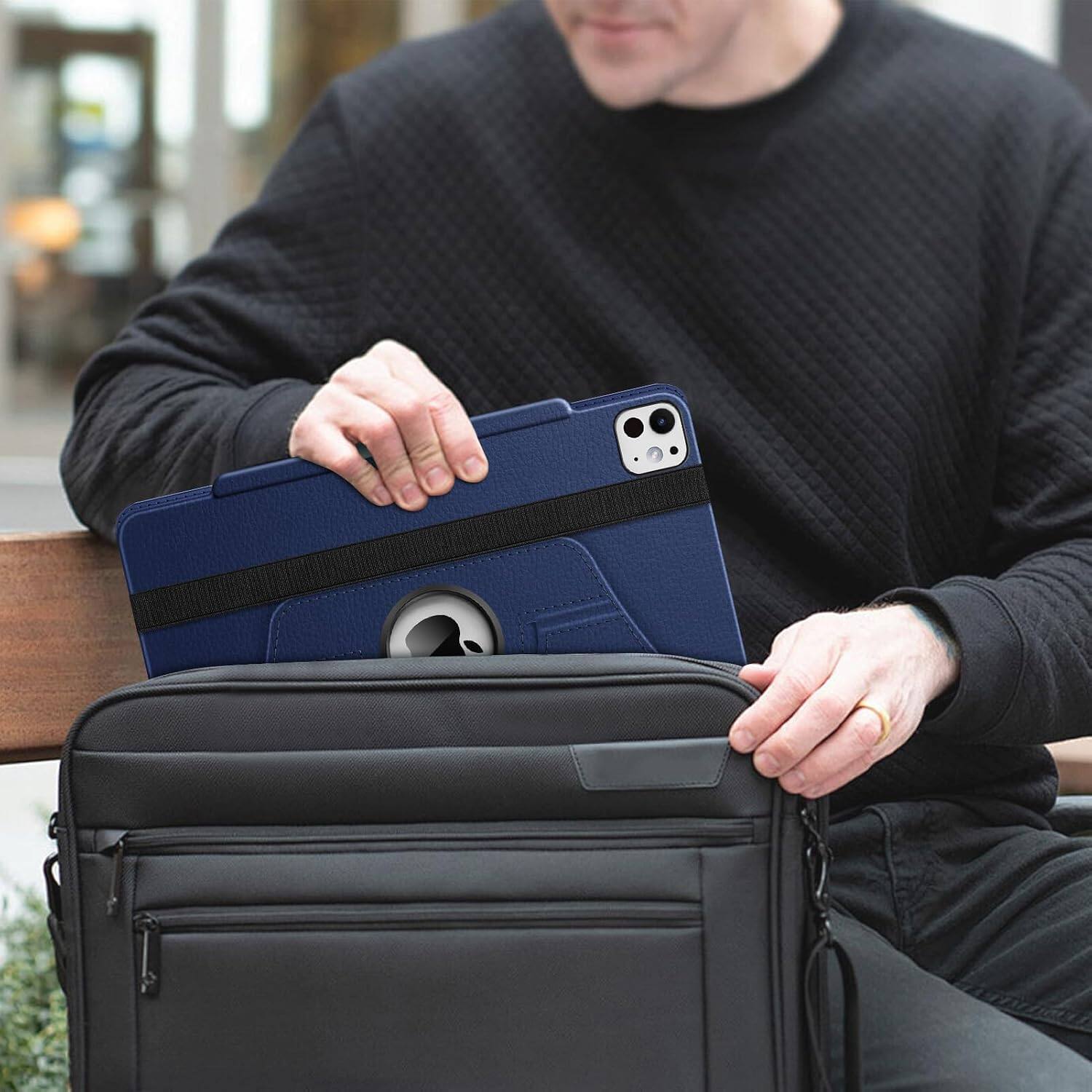 Alt View 5. Fintie - 360 Degree Rotating Case for iPad Pro 13-inch (M5) 2025 / (M4) 2024, Landscape & Portrait Viewing, Shockproof Cover - Navy.