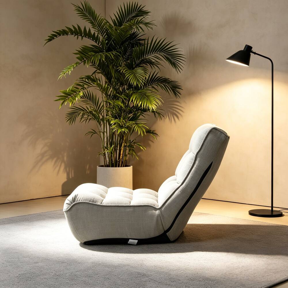 Alt View 10. Loheer - Loheer Adjustable Floor Chair Japanese Tatami Lazy Sofa Reclining Single Sofa with 4-Segment Backrest for Gaming Reading - Gray.