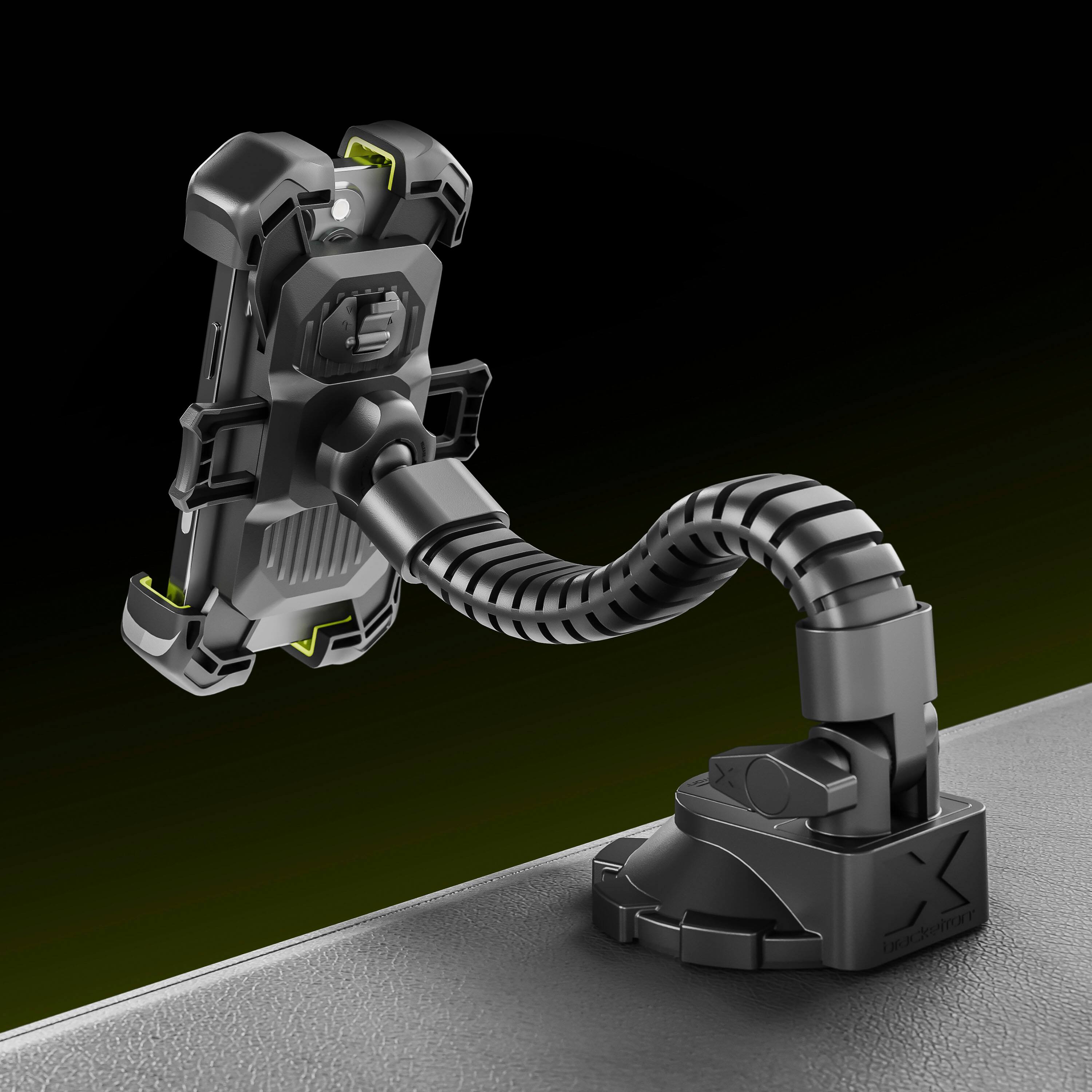 Alt View 14. Bracketron - HD X-Lock Window & Dash Mount - Black.