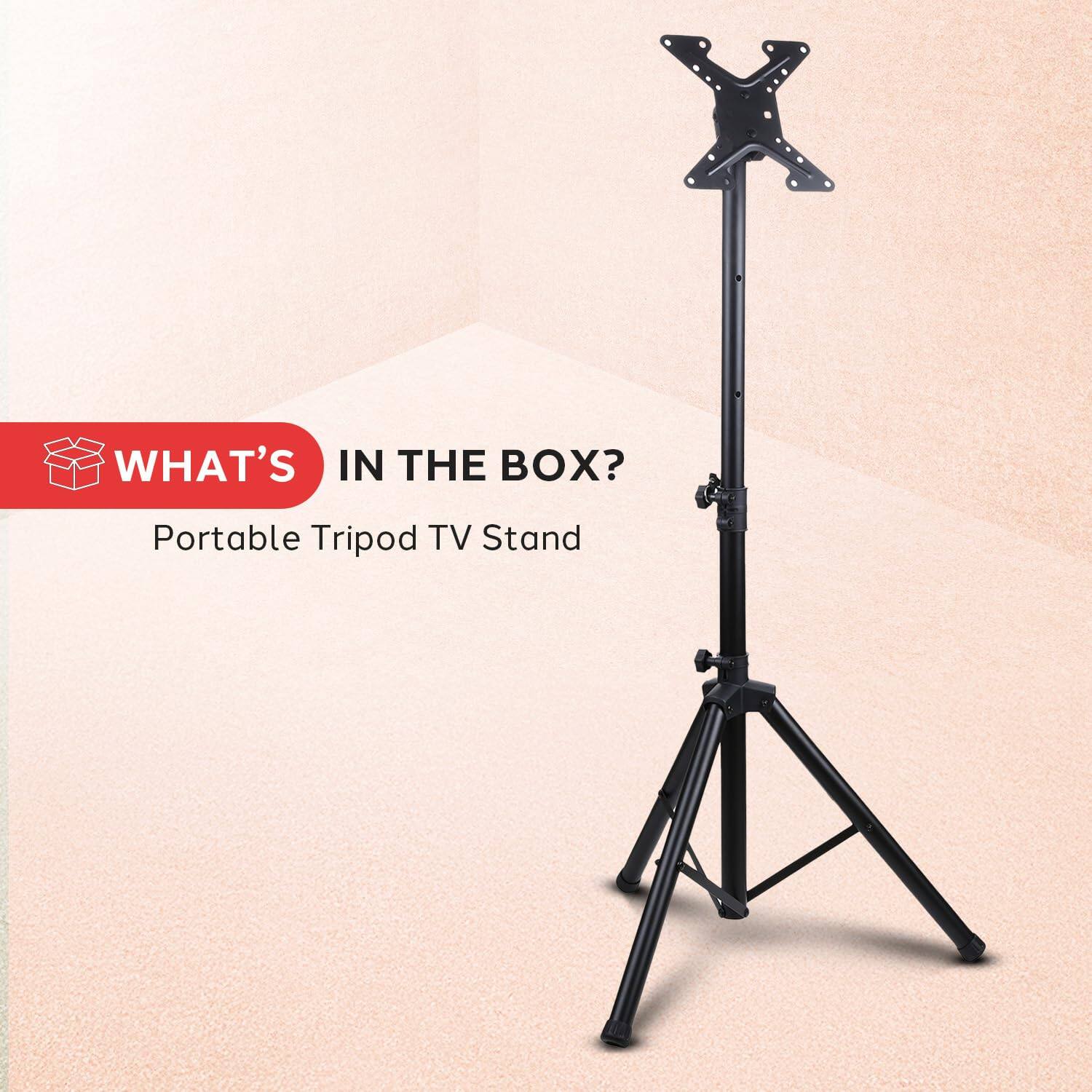 WHAT'S IN THE BOX?  
Portable Tripod TV Stand