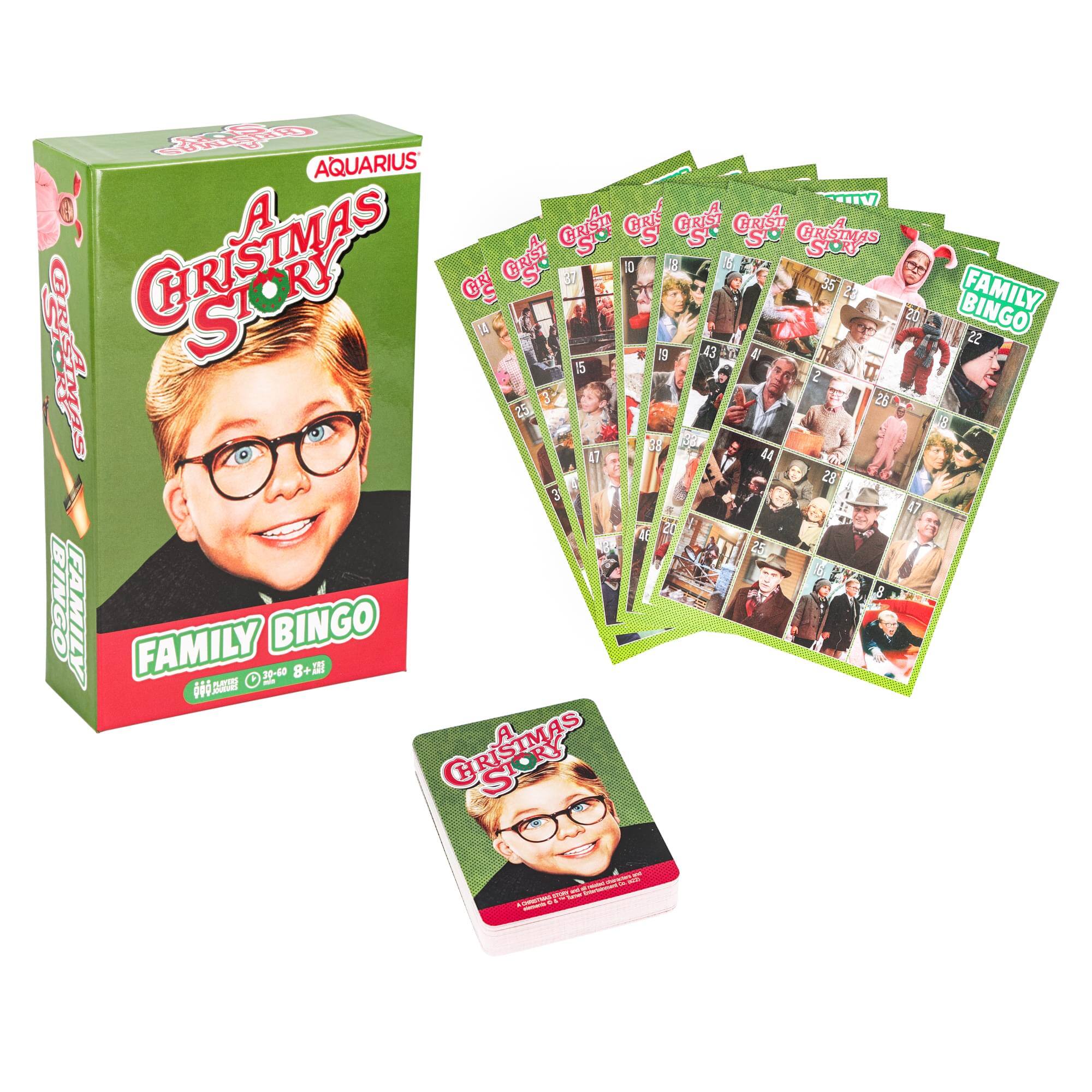 AQUARIUS  
A CHRISTMAS STORY  
FAMILY BINGO  

CTAe 5  
AQUARIUS E A Og g og Gg Gs CHRISTMAS 0 Gg 3 0 18 35 22 20 19 3 En 4 BSMS 25 3 55 47 18 44 2 1% 26 28 3 47 4E 20 BINGO 8 FAMILY FAMILY PPP E aortd S 20-40 - BINGO 8+ 8 e GRISTMAS BINGO FAMILY 22 HE a - -L 1 i - -