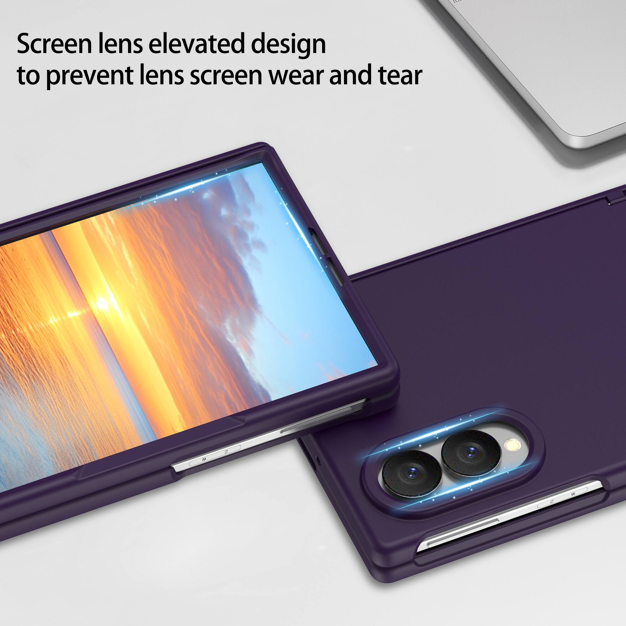 Screen lens elevated design to prevent lens screen wear and tear