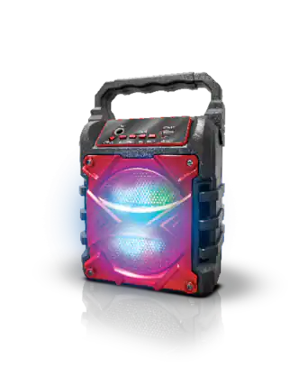 Front. TopTech - Jet-4 Bluetooth Speaker, 4" Woofer, 400W, Karaoke, 100ft Range, Portable - Red.