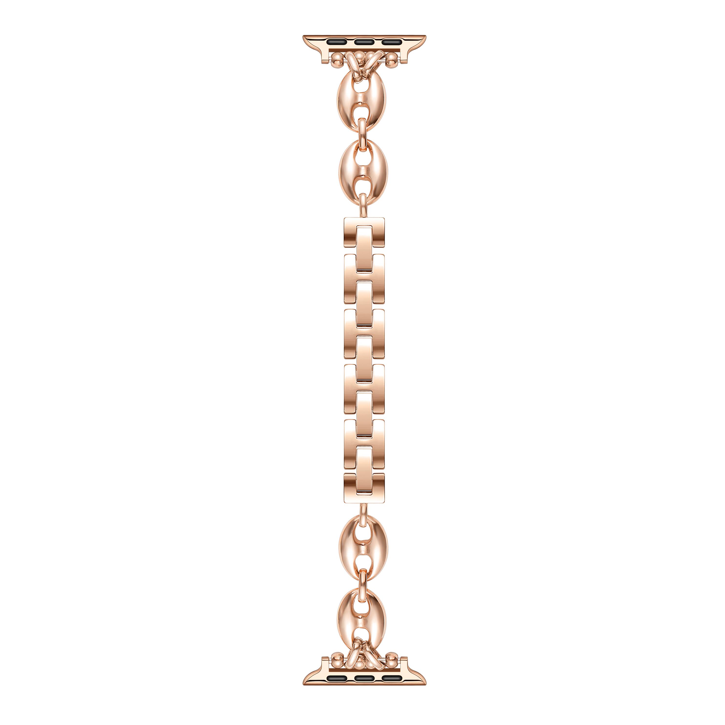 Left. Posh Tech - Poppy Stainless Steel Link Band for Apple Watch - Rose Gold.