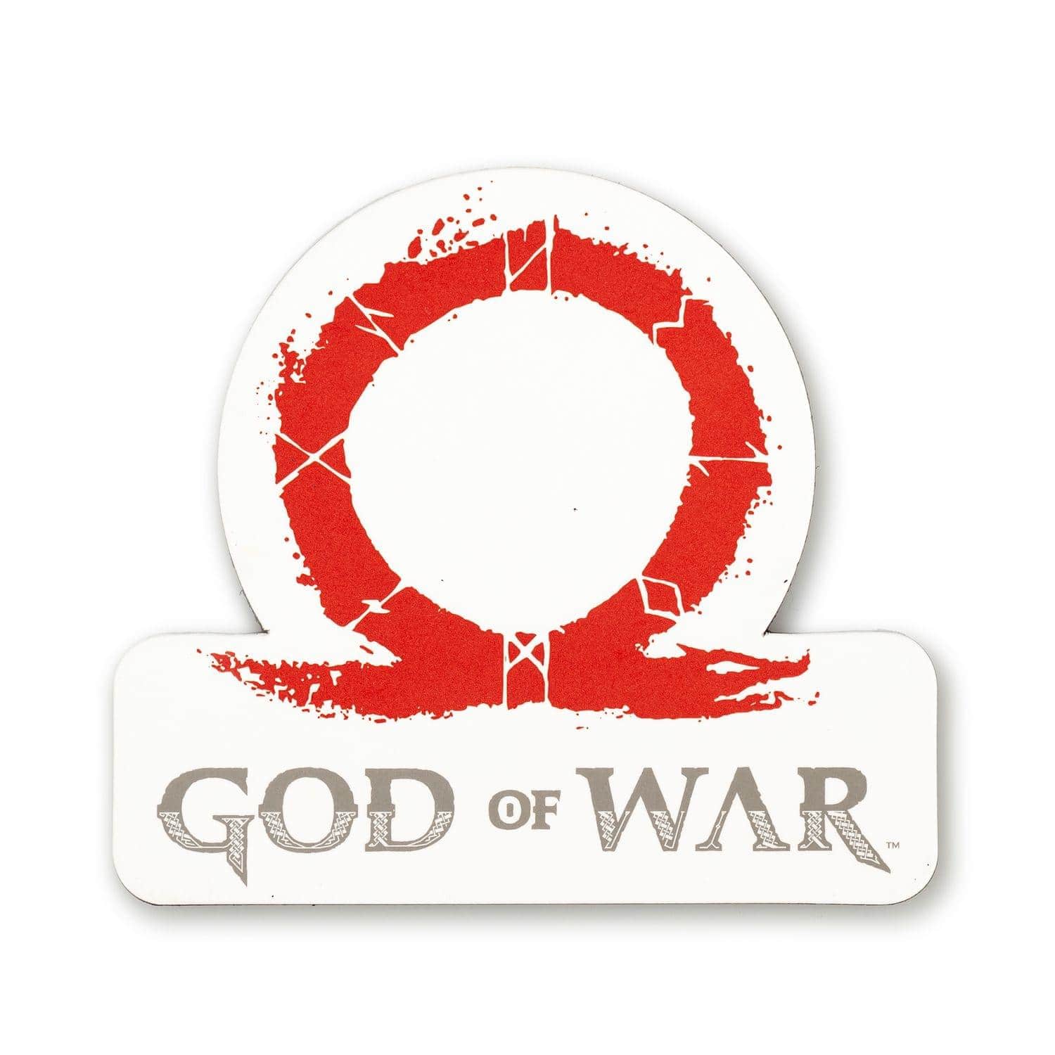 Just Funky - God of War 2018 Omega Logo Car Magnet | Kratos And Son | Video Game Collectible - Red/Black