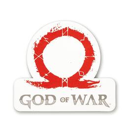Just Funky - God of War 2018 Omega Logo Car Magnet | Kratos And Son | Video Game Collectible - Red/Black