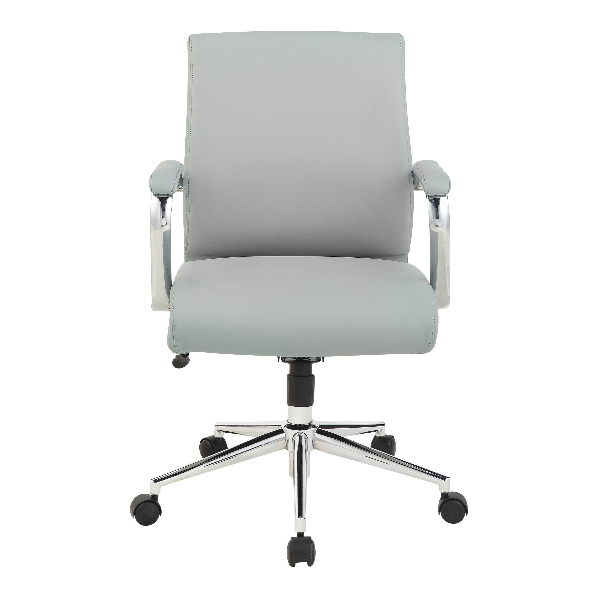Front. Office Star Products - Mid Back Antimicrobial Fabric Chair - Dillon Black.