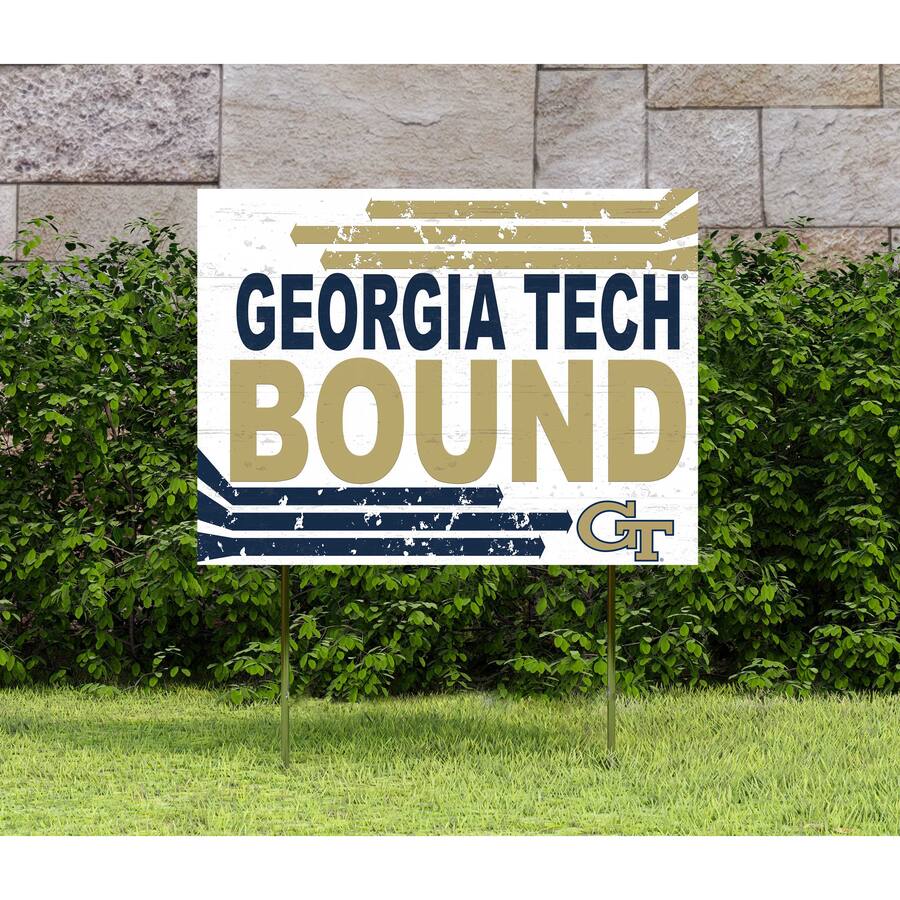 Ga Beating Tech Sticker Jardine GA Tech Yellow Jackets 18'' x 24'' Bound Yard Sign White ...