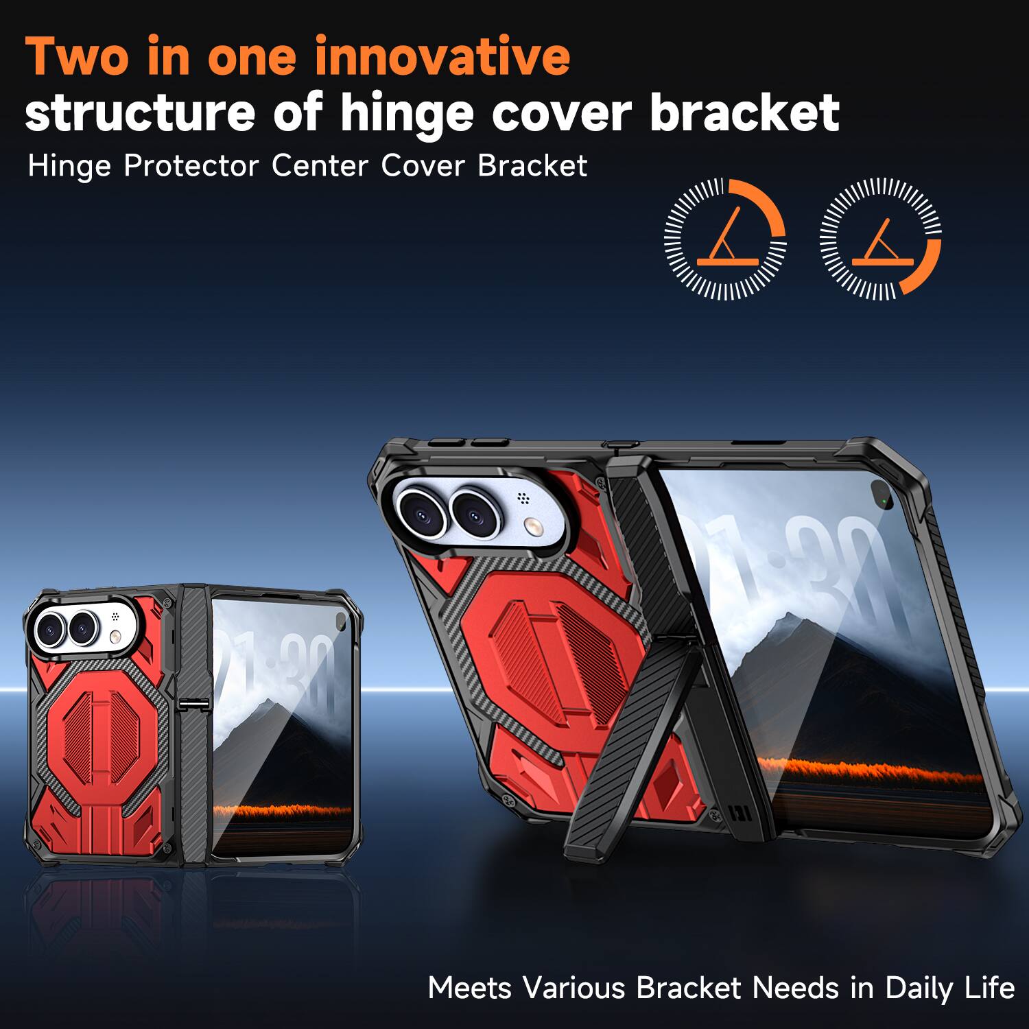 Two in one innovative structure of hinge cover bracket  
Hinge Protector Center Cover Bracket  

Meets Various Bracket Needs in Daily Life
