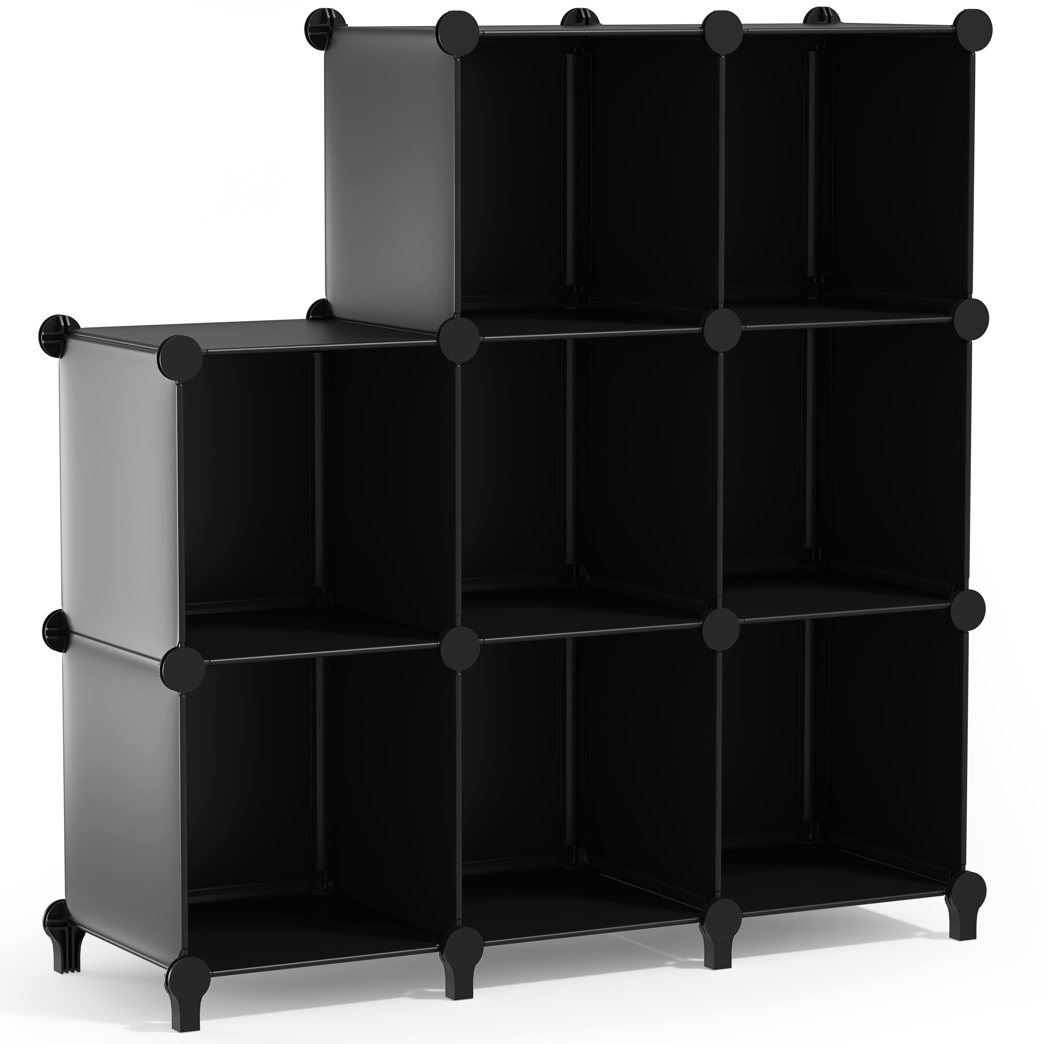 Angle. Sorbus - Sorbus 8 Cube Storage Organizer –Waterproof Cubby Shelf - Closet, Toys, Books, Shoes, Décor –Bedroom, Living Room, Kids - Black.