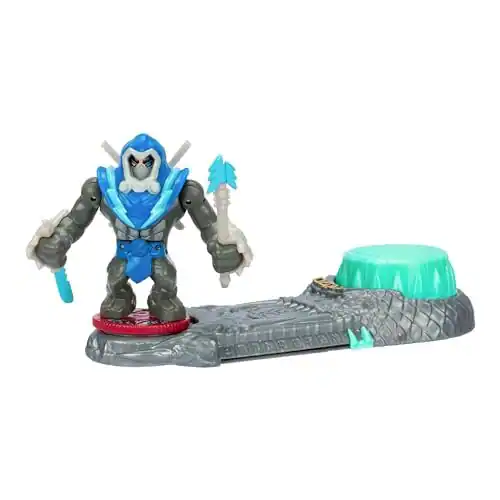 Front. Moose Toys - Legends of Akedo Cyber Blade 3" Battling Action Figure with 360° Spin Attack and Double Defense Armor.
