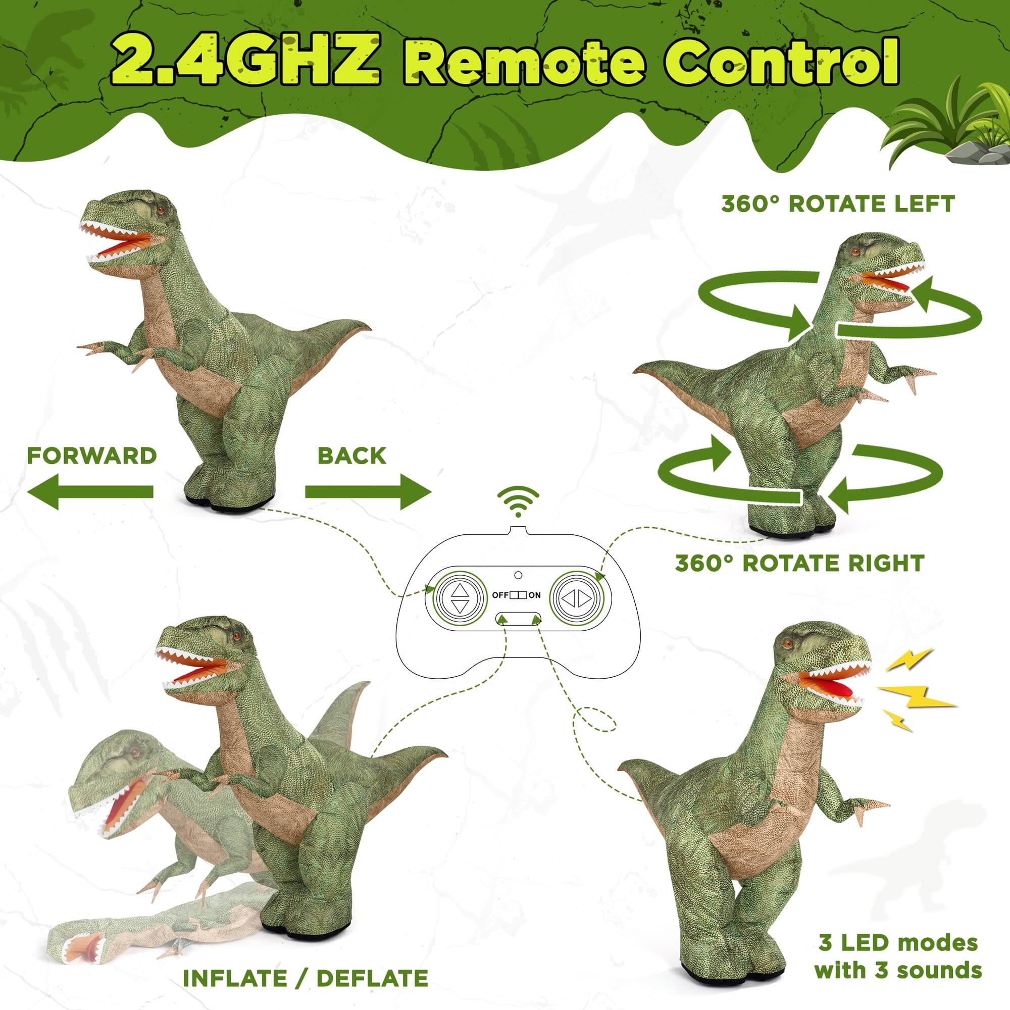 2.4GHz Remote Control

- 360° Rotate Left
- Forward
- Back
- 360° Rotate Right
- Off
- On
- Inflate / Deflate
- 3 LED modes with 3 sounds