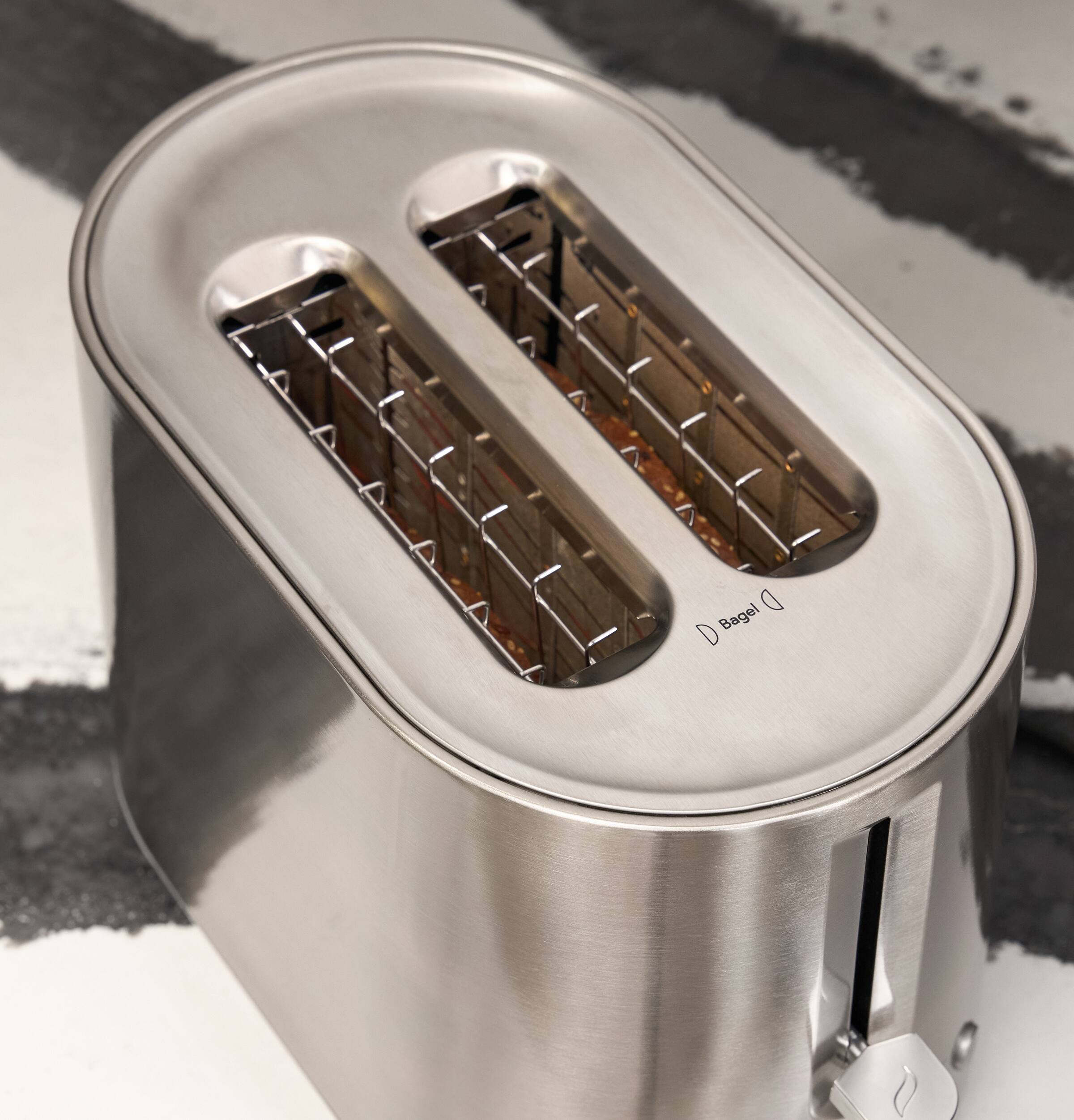 Alt View 15. Café - Express Finish 2-Slice Toaster with Extra Wide Slots and 4 Preset Toasting Functions - Stainless Steel.