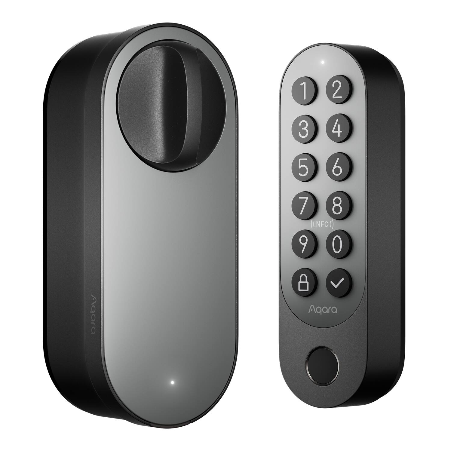 Aqara - El-d02d Smart Lock U200 Deadbolt Kit With Built-in Fingerprint Reader And Keypad - Black