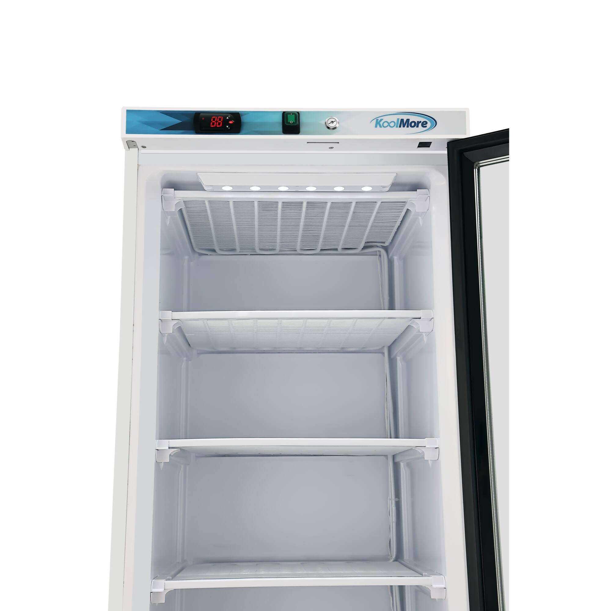 Alt View 6. Koolmore - 12 Cu. ft. Commercial Freezer with Glass Door in White - Manual Defrost (KM-FMD12WGD) - White.
